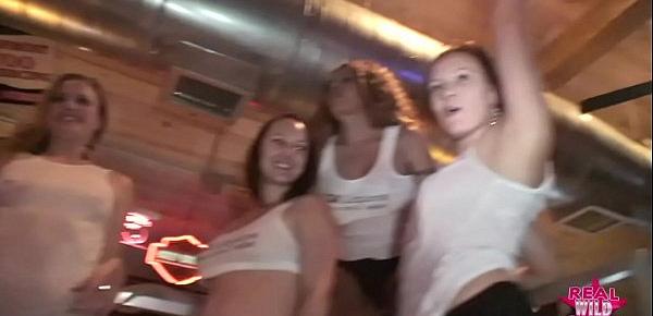 Hot girls flashing tits and ass in a wet t shirt contest Bike Week Rnd2
